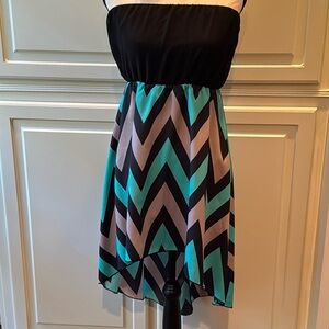 Tyche hi/low hem strapless dress